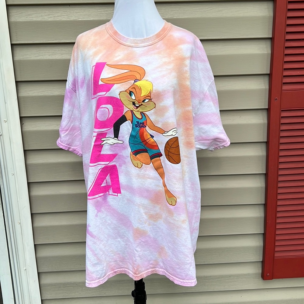 Space Jam womens pink&orange tiedyed teeshirt